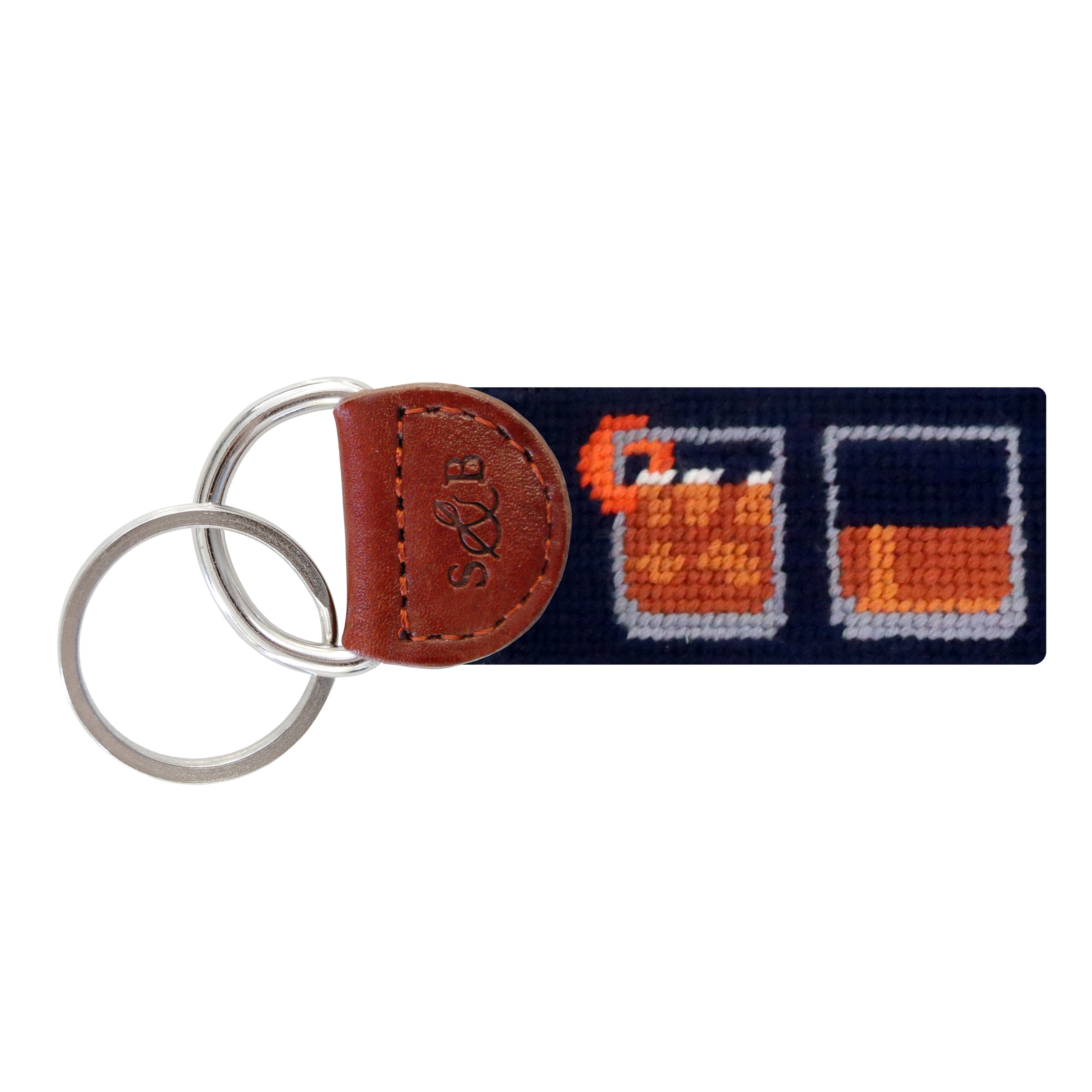 Bourbon Five Ways Needlepoint Key Fob by Smathers & Branson - Country Club Prep