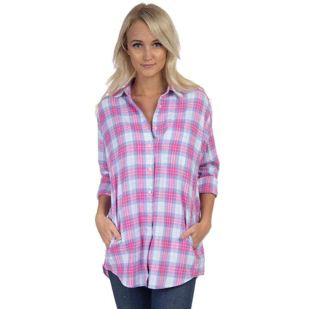 Boyfriend Flannel in Fuchsia by Lauren James - Country Club Prep