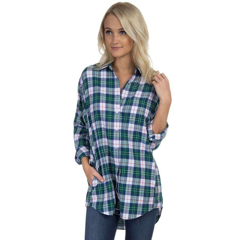 Boyfriend Flannel in Hunter Green by Lauren James - Country Club Prep