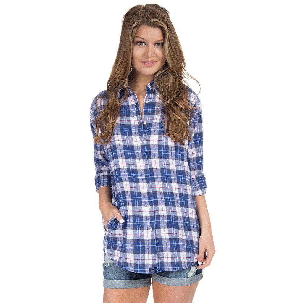 Boyfriend Flannel in Navy by Lauren James - Country Club Prep