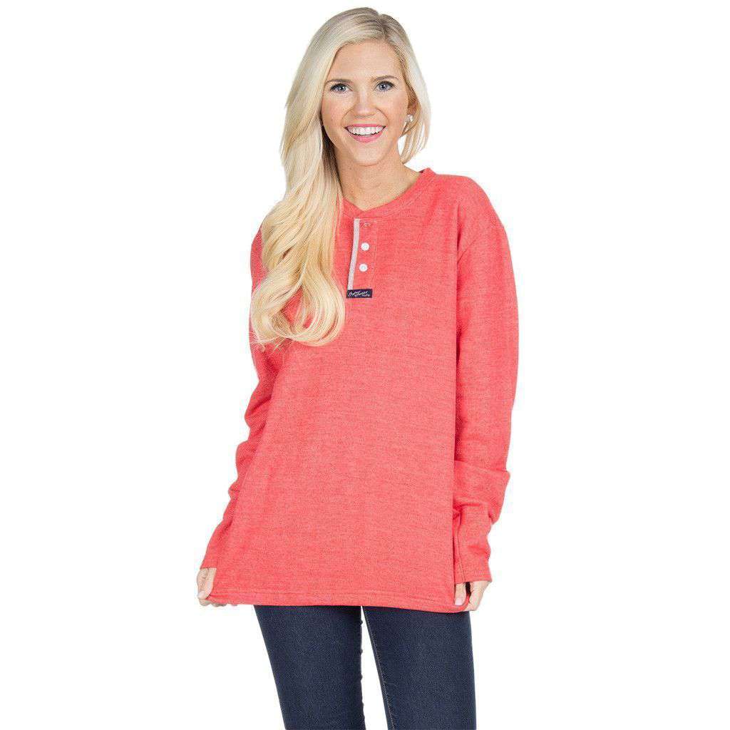 Boyfriend Sweatshirt in Coral by Lauren James - Country Club Prep