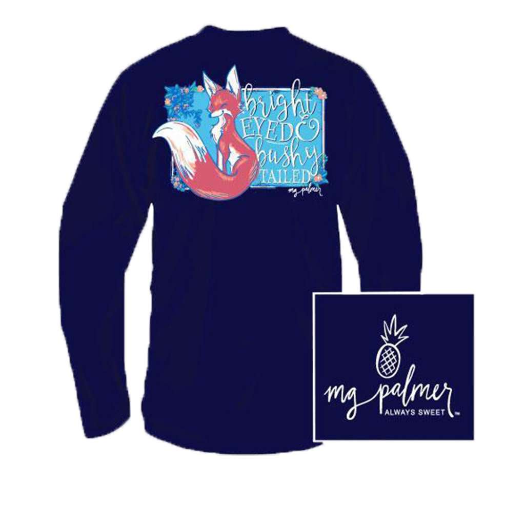 YOUTH Bright Eyed Long Sleeve Tee in Navy by MG Palmer - Country Club Prep