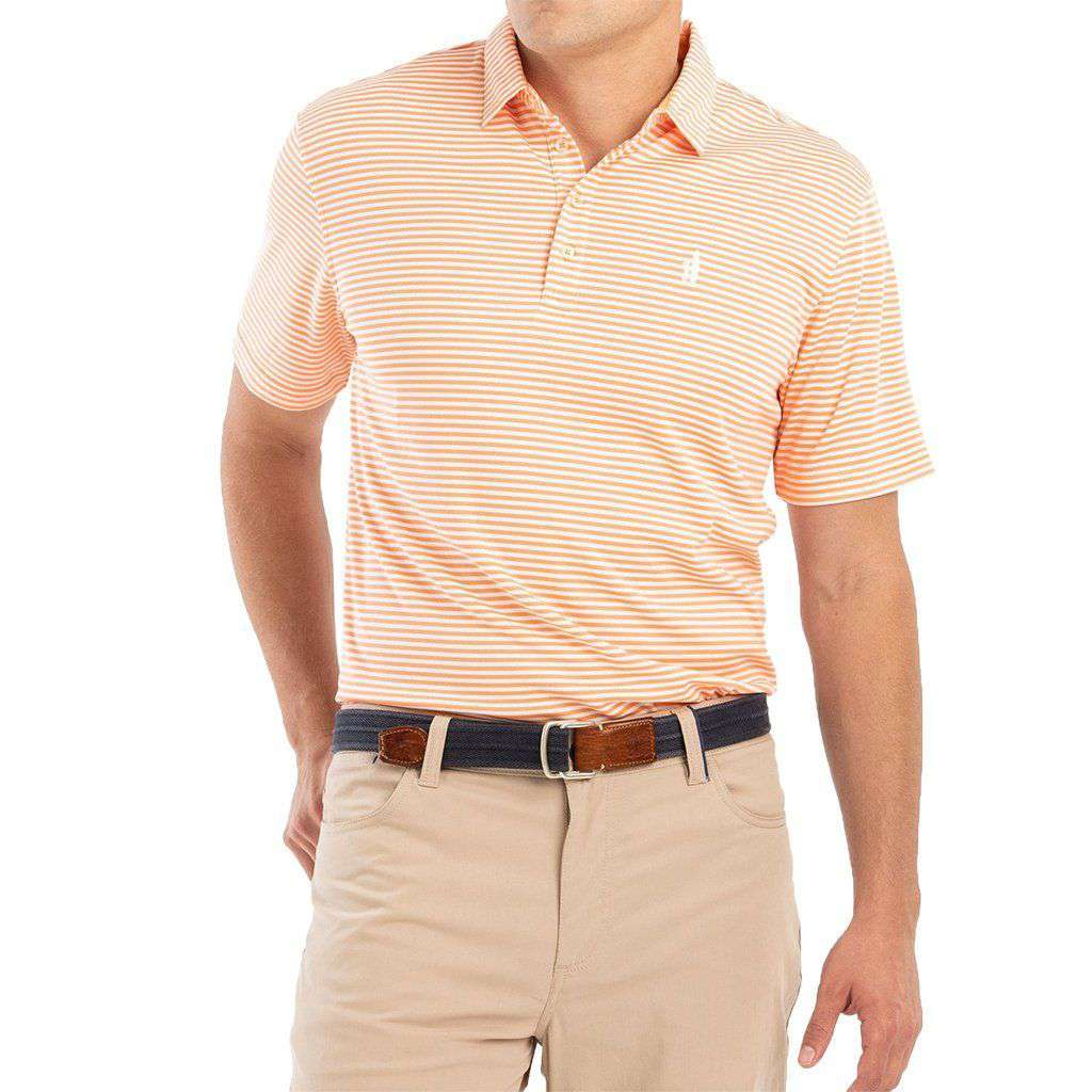 Albatross Prep-Formance Striped Polo in Pink by Johnnie-O