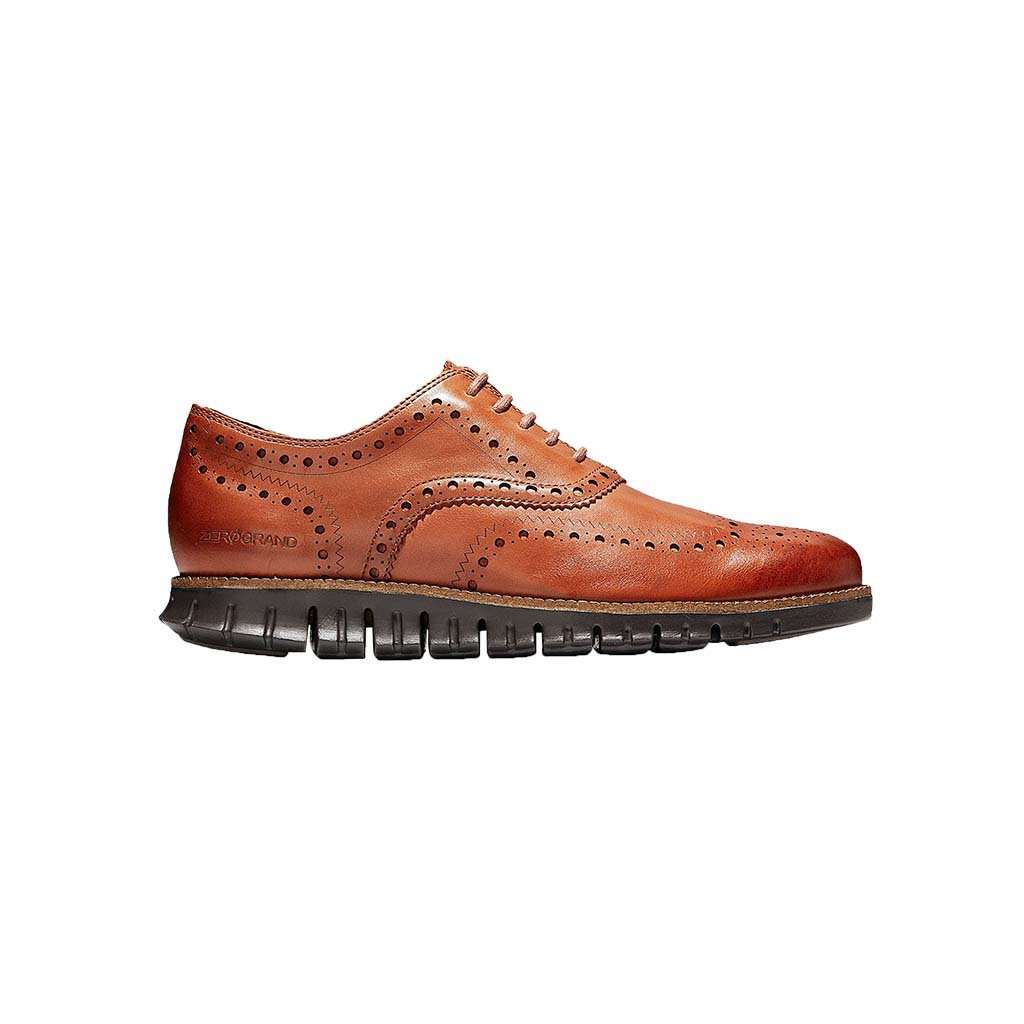 Men's ZERØGRAND Wingtip Oxford in British Tan & Java by Cole Haan - Country Club Prep