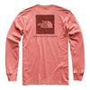 Men's Long Sleeve Red Box Tee in Faded Rose Heather & Sequoia Red by The North Face - Country Club Prep