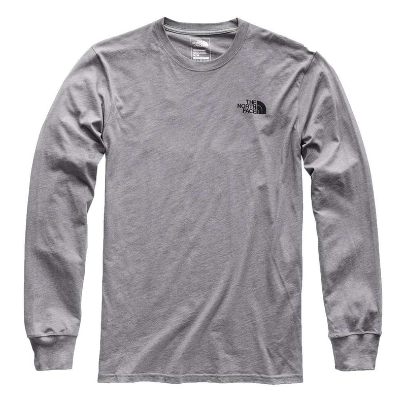 The North Face Men's Long Sleeve Red Box Tee in Medium Grey Heather ...