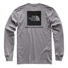 Men's Long Sleeve Red Box Tee in Medium Grey Heather & Black by The North Face - Country Club Prep