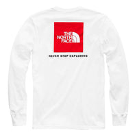 Men's Long Sleeve Red Box Tee in TNF White by The North Face - Country Club Prep