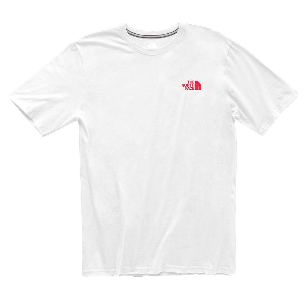 Men's Red Box Tee in White & Red by The North Face - Country Club Prep