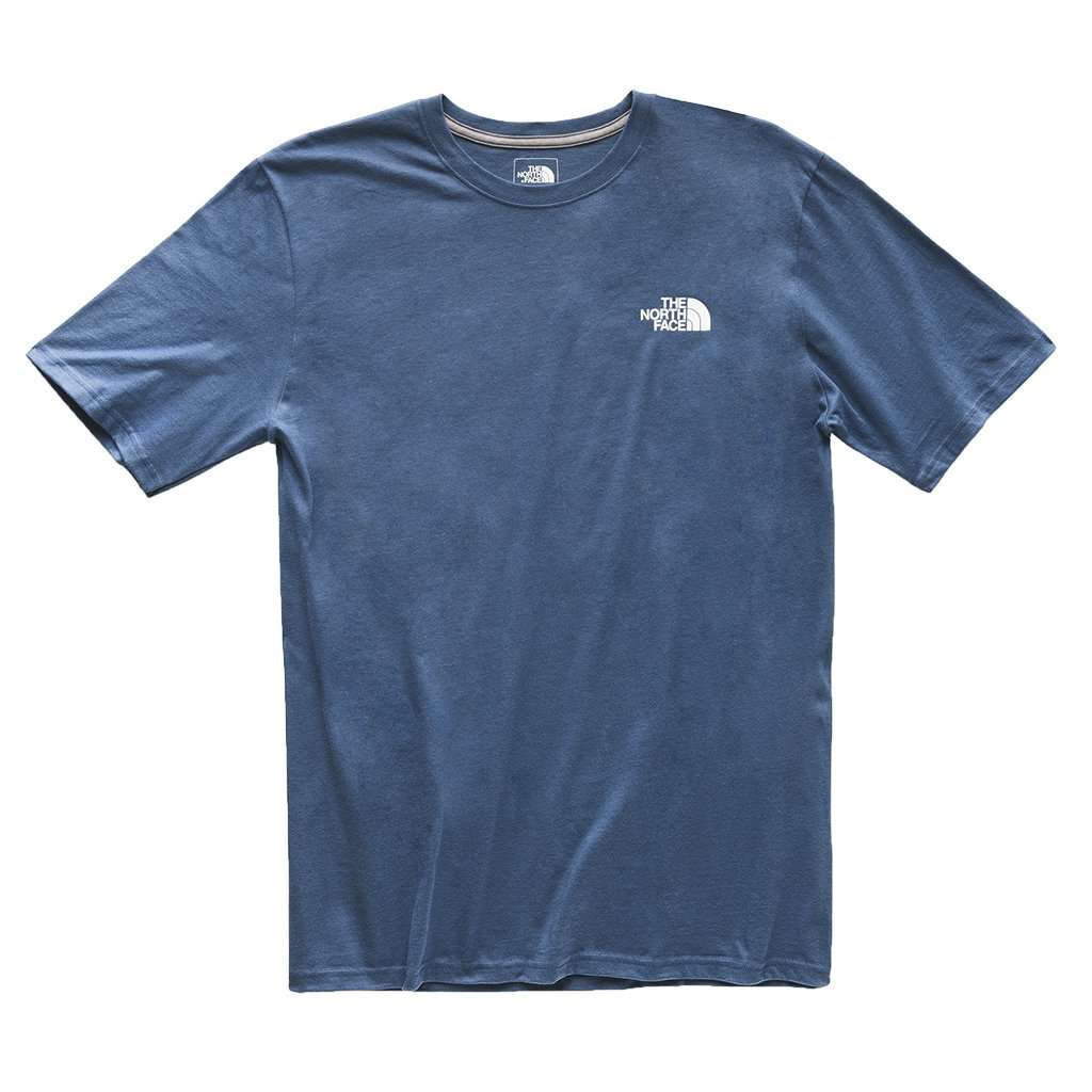 Men's Red Box Tee in Shady Blue & White by The North Face - Country Club Prep