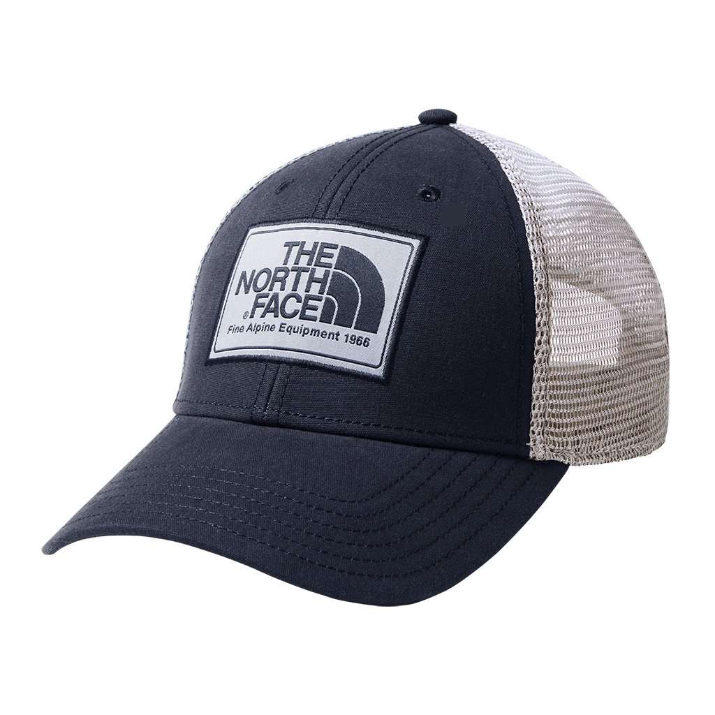 Mudder Trucker Hat in Shady Blue, Peyote Beige & Urban Navy by The North Face - Country Club Prep