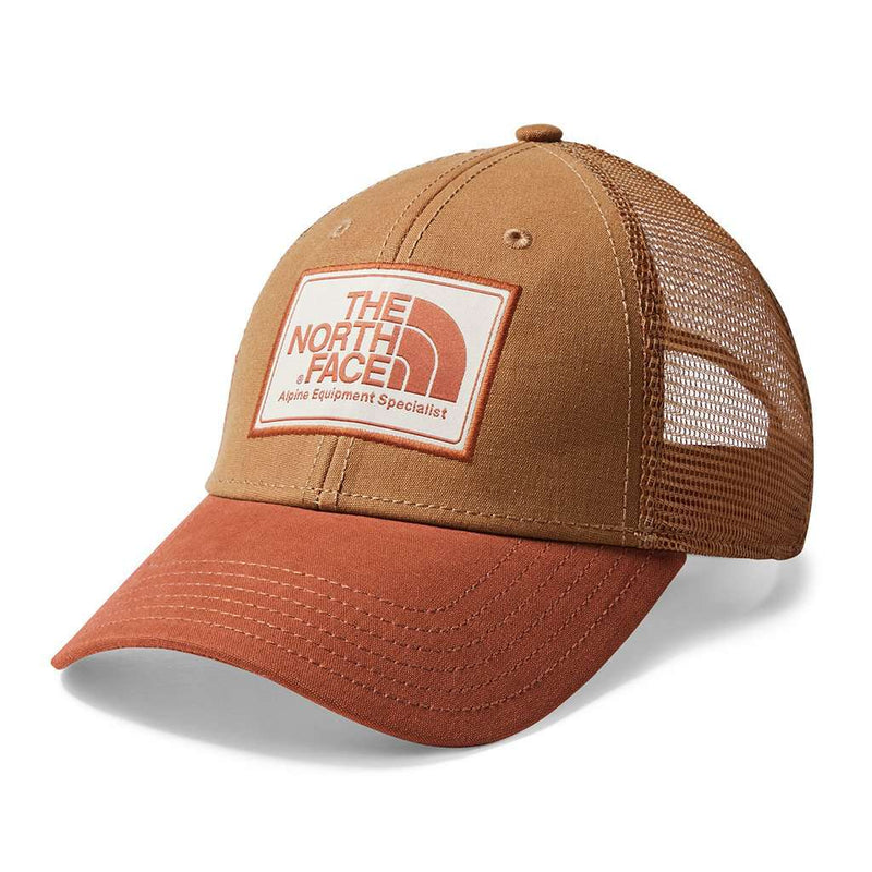 Mudder Trucker Hat in Cargo Khaki & Gingerbread Brown by The North Face - Country Club Prep