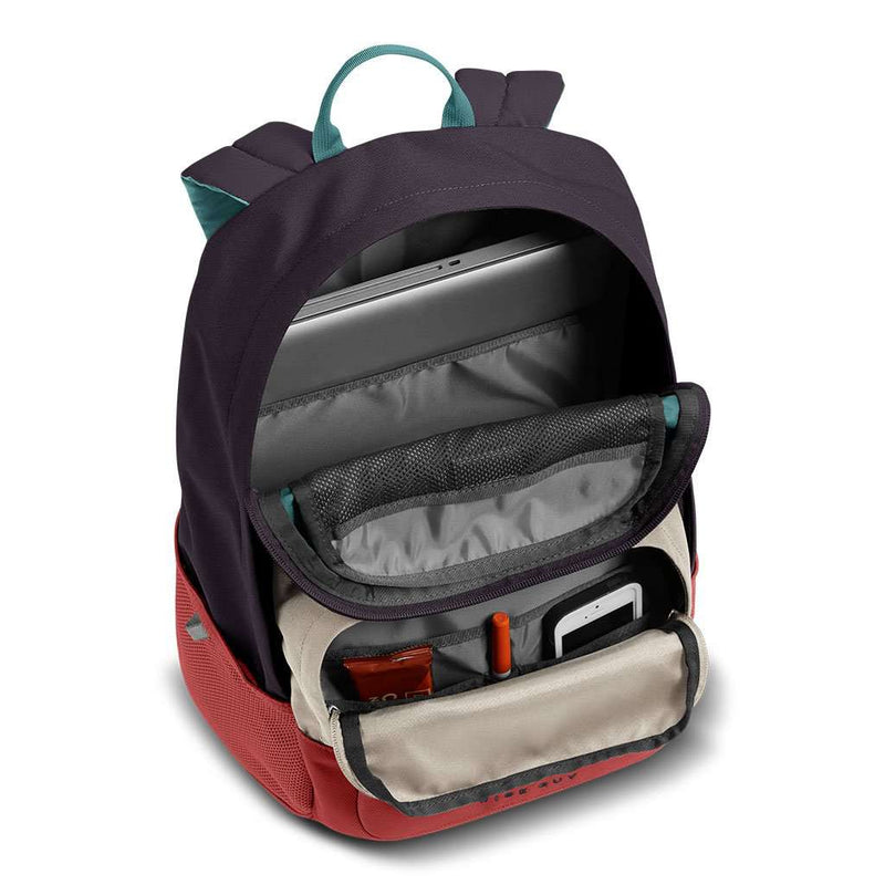 Wise Guy Backpack in Galaxy Purple & Sunbaked Red by The North Face - Country Club Prep