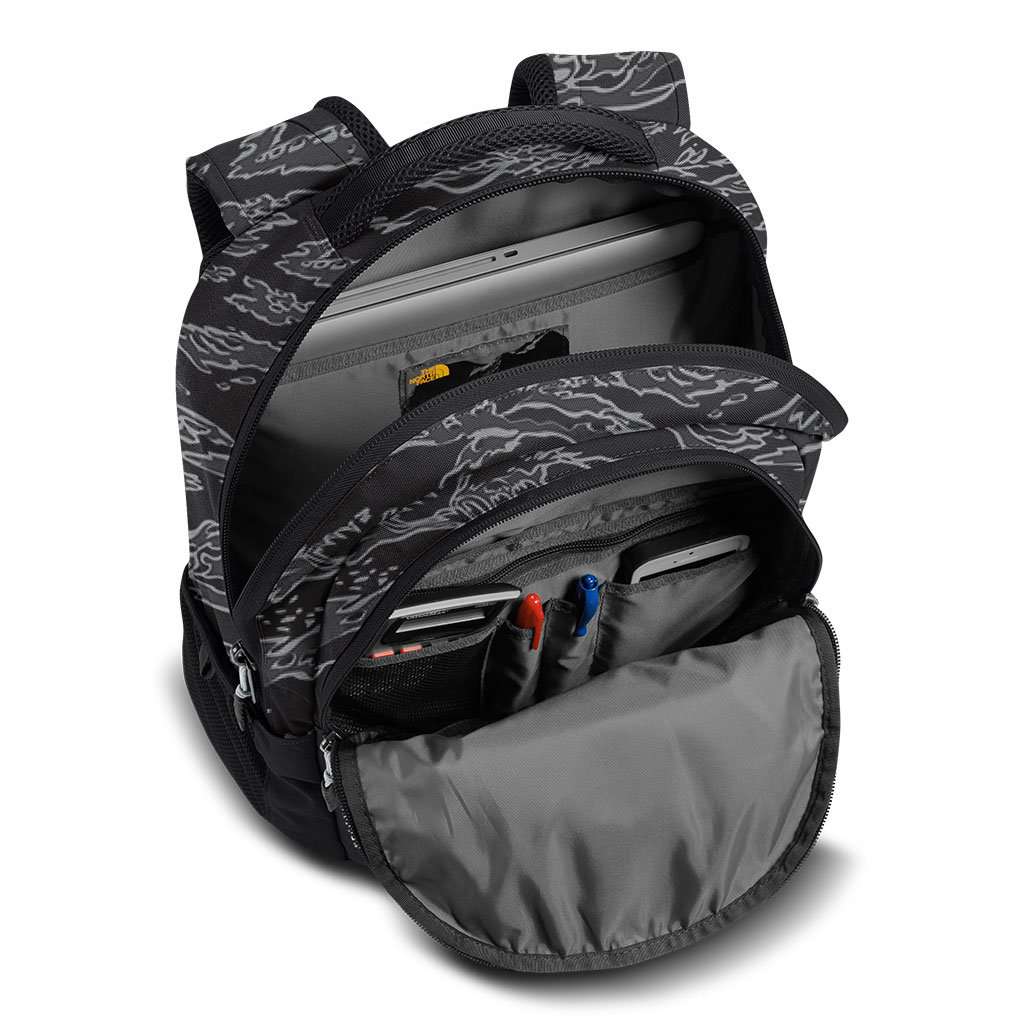 black and silver jester north face backpack The North Face Jester Backpack in Black Camo Print & High Rise Grey –  Country Club Prep