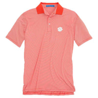 Gameday Feeder Stripe Performance Polo- Clemson University in Endzone Orange by Southern Tide - Country Club Prep