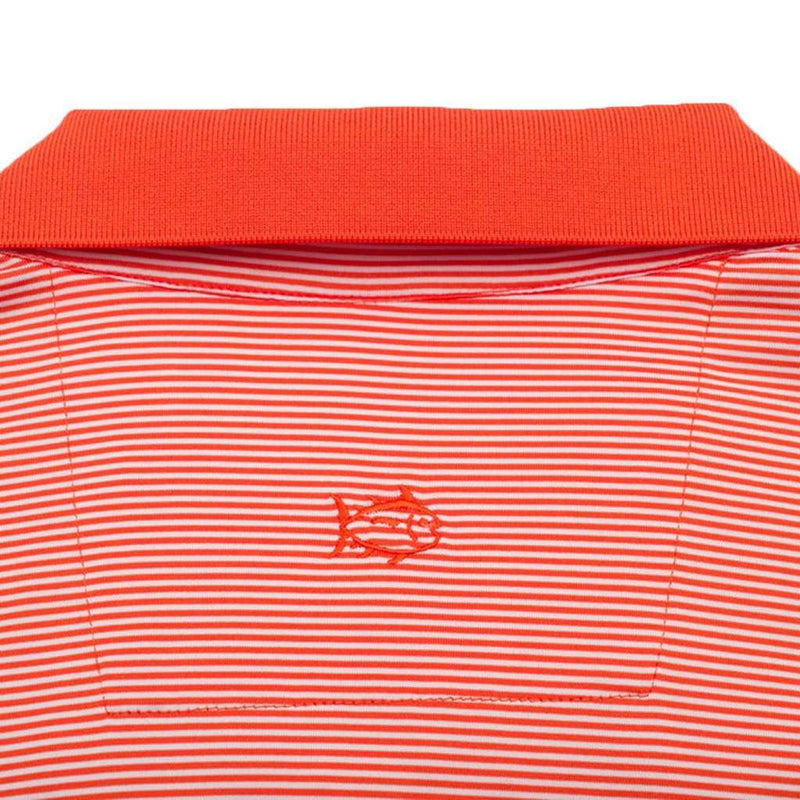 Gameday Feeder Stripe Performance Polo- Clemson University in Endzone Orange by Southern Tide - Country Club Prep