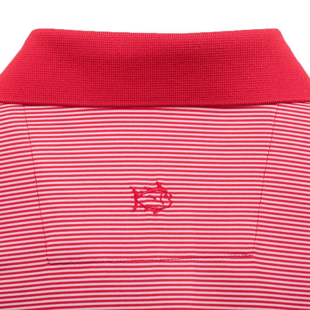 Gameday Feeder Stripe Performance Polo- University of Georgia in Varsity Red by Southern Tide - Country Club Prep