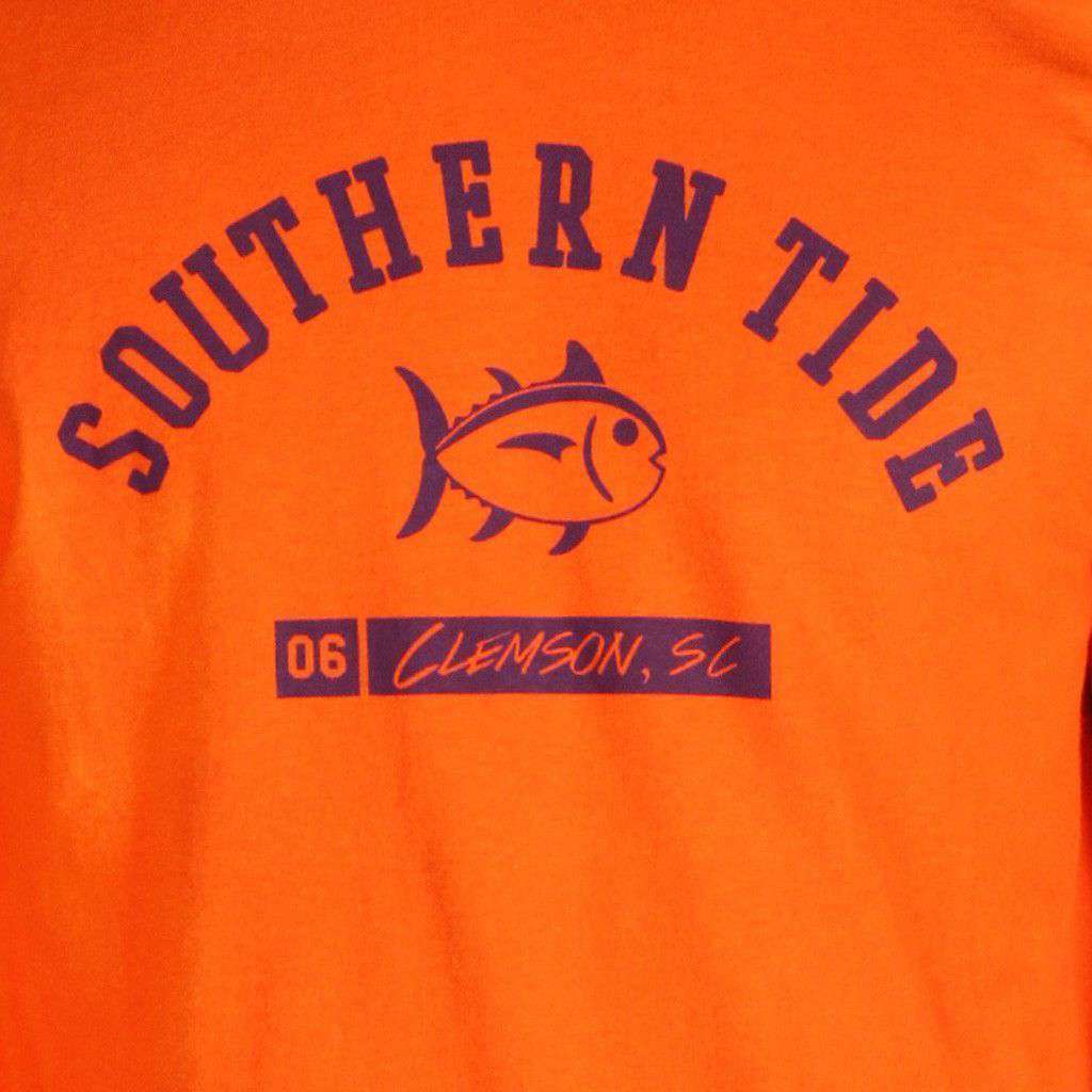 CU Long Sleeve Campus Tee in Endzone Orange by Southern Tide - Country Club Prep