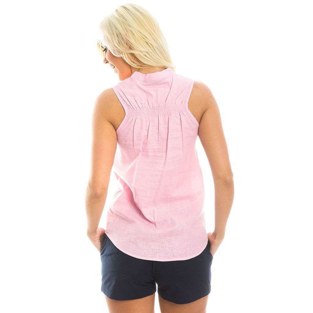 Callie Linen Top in Cotton Candy Pink by Lauren James - Country Club Prep