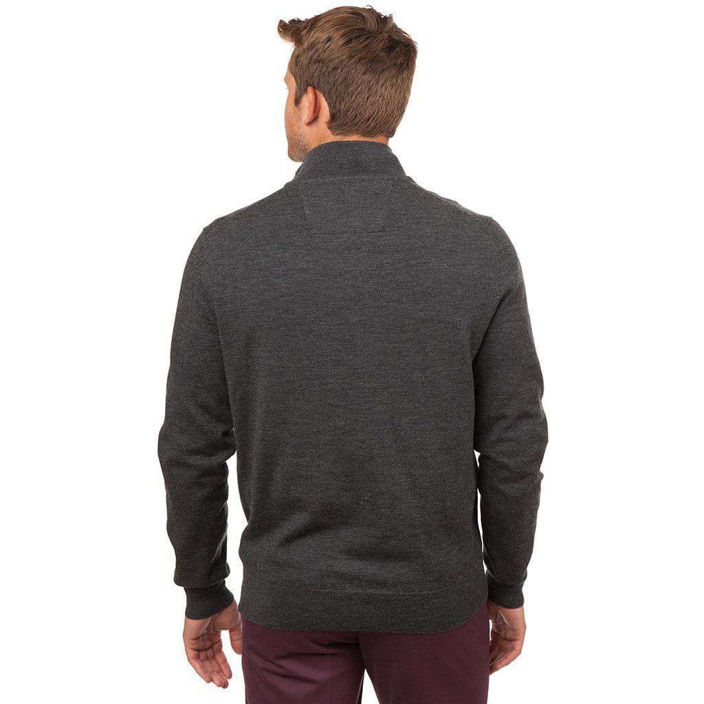 Captains 1/4 Zip Sweater in Charcoal by Southern Tide - Country Club Prep