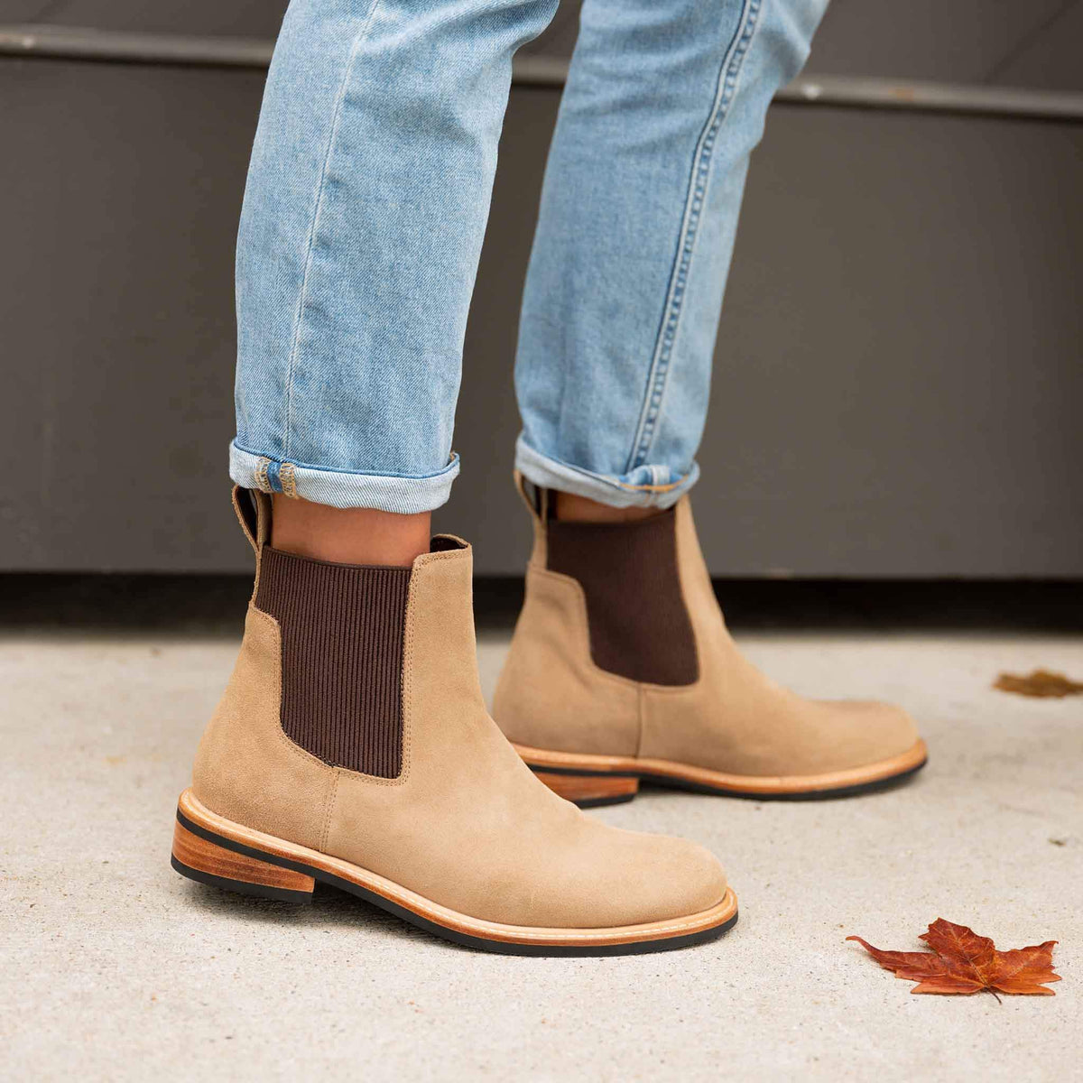 Women's Carmen Chelsea Boot in Stone by Nisolo - Country Club Prep