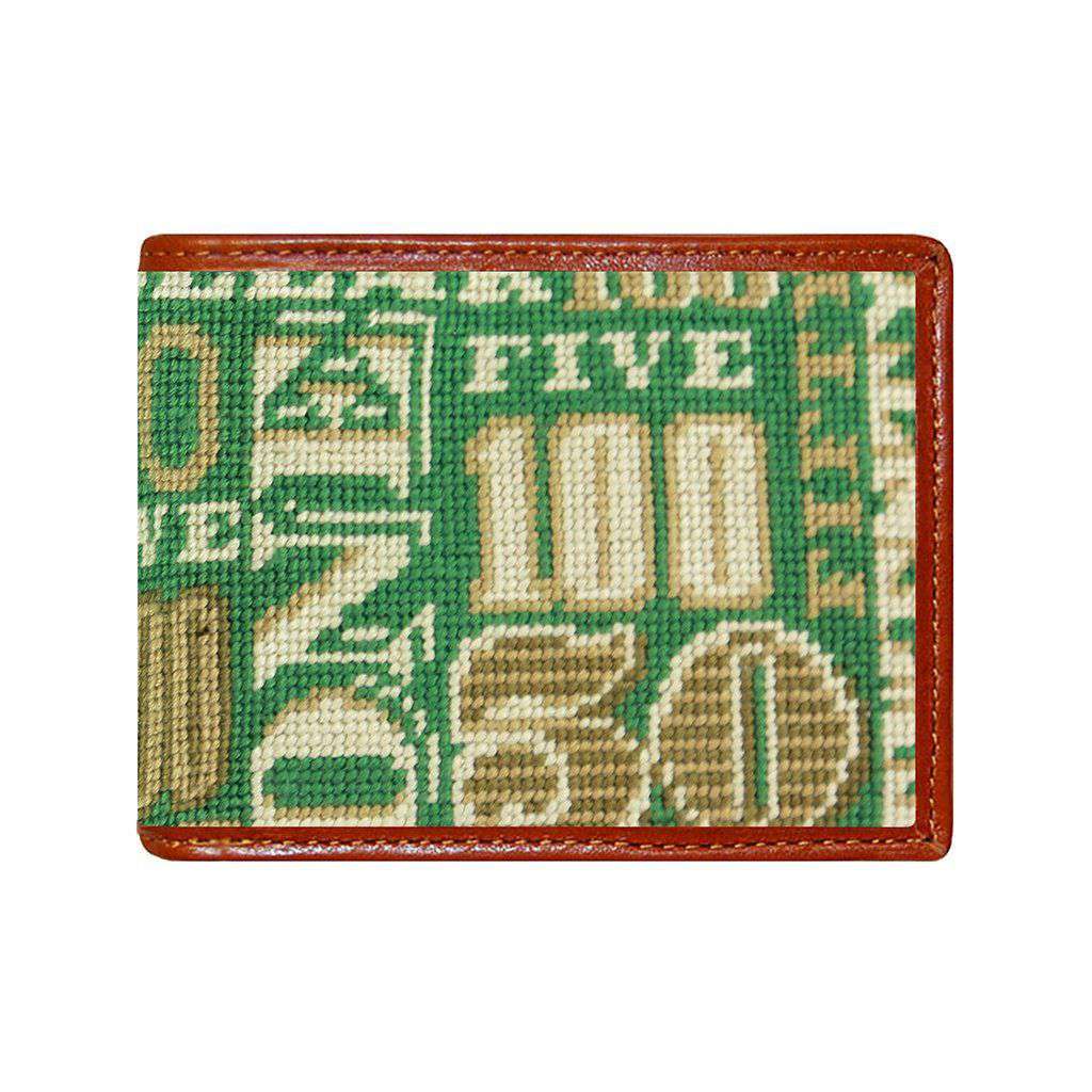 Cash Money Needlepoint Wallet in Sage by Smathers & Branson - Country Club Prep