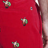 Beachcomber Corduroy Pant in Crimson with Embroidered Santa by Castaway Clothing - Country Club Prep
