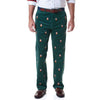 Beachcomber Corduroy Pant in Hunter with Embroidered Santa Stuck in Chimney by Castaway Clothing - Country Club Prep