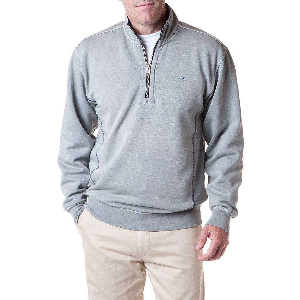 Breakwater Quarter Zip in Grey by Castaway Clothing - Country Club Prep