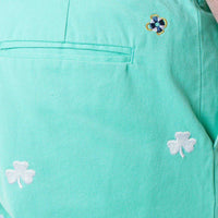 Cisco Short with Embroidered Shamrocks by Castaway Clothing - Country Club Prep