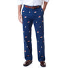 Harbor Pant in Atlantic with Embroidered Football and Cooked Turkey by Castaway Clothing - Country Club Prep