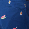 Harbor Pant in Atlantic with Embroidered Football and Cooked Turkey by Castaway Clothing - Country Club Prep