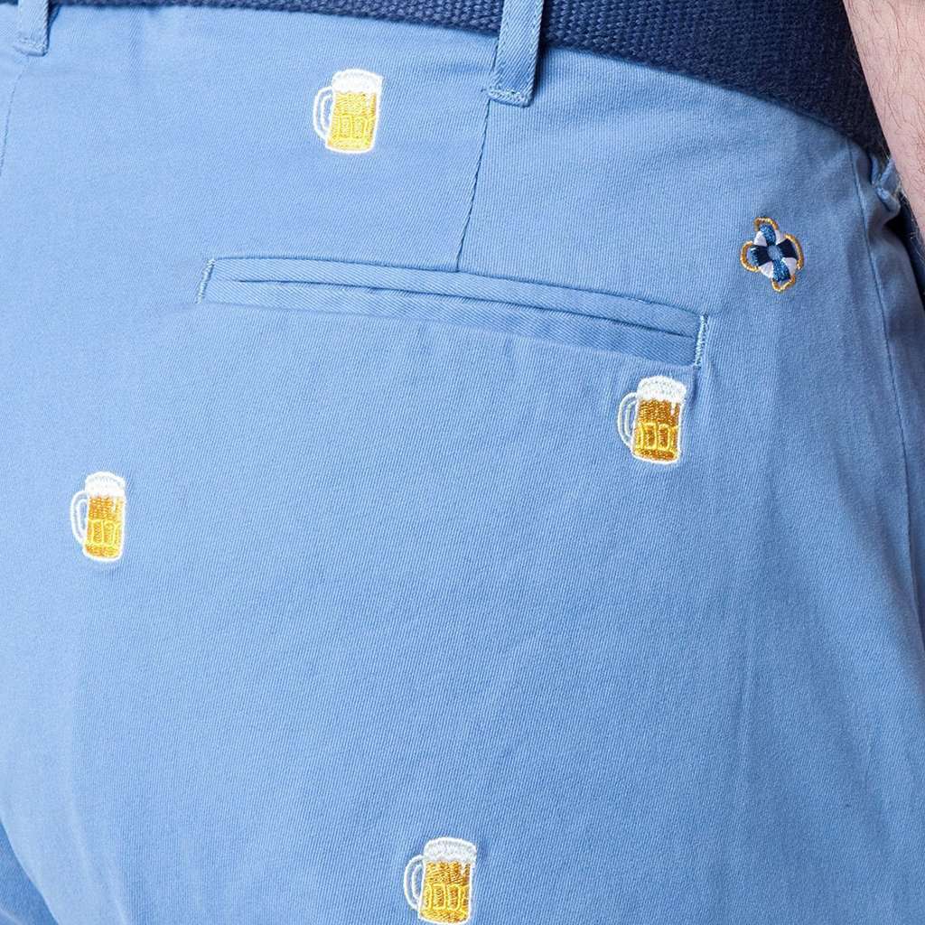 Harbor Pant with Embroidered Beermug in Storm by Castaway Clothing - Country Club Prep