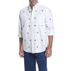 Straight Wharf Shirt in White Oxford with Embroidered Turkey by Castaway Clothing - Country Club Prep