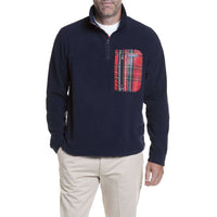 Tidal Fleece Quarterzip Pullover in Nantucket Navy with Royal Stewart by Castaway Clothing - Country Club Prep