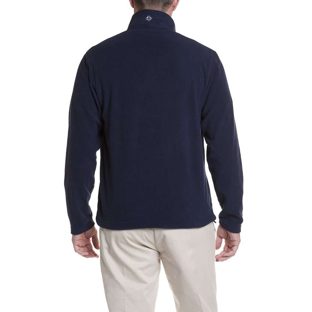 Tidal Fleece Quarterzip Pullover in Nantucket Navy with Royal Stewart by Castaway Clothing - Country Club Prep