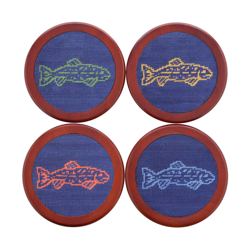 Catch of the Day Needlepoint Coasters by Smathers & Branson - Country Club Prep