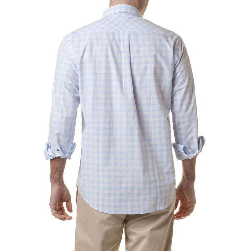 Chase Long Sleeve Shirt in Kent Check Blue by Castaway Clothing - Country Club Prep