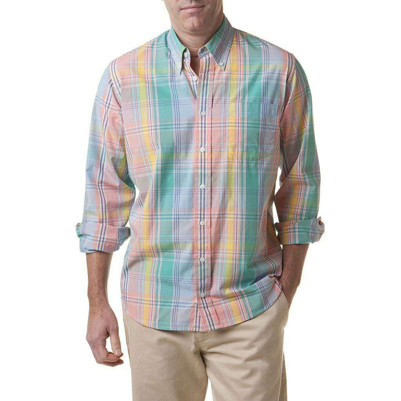 Chase Long Sleeve Shirt in Sunset Madras by Castaway Clothing - Country Club Prep