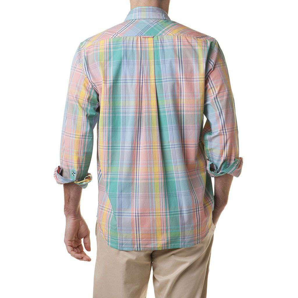 Chase Long Sleeve Shirt in Sunset Madras by Castaway Clothing - Country Club Prep
