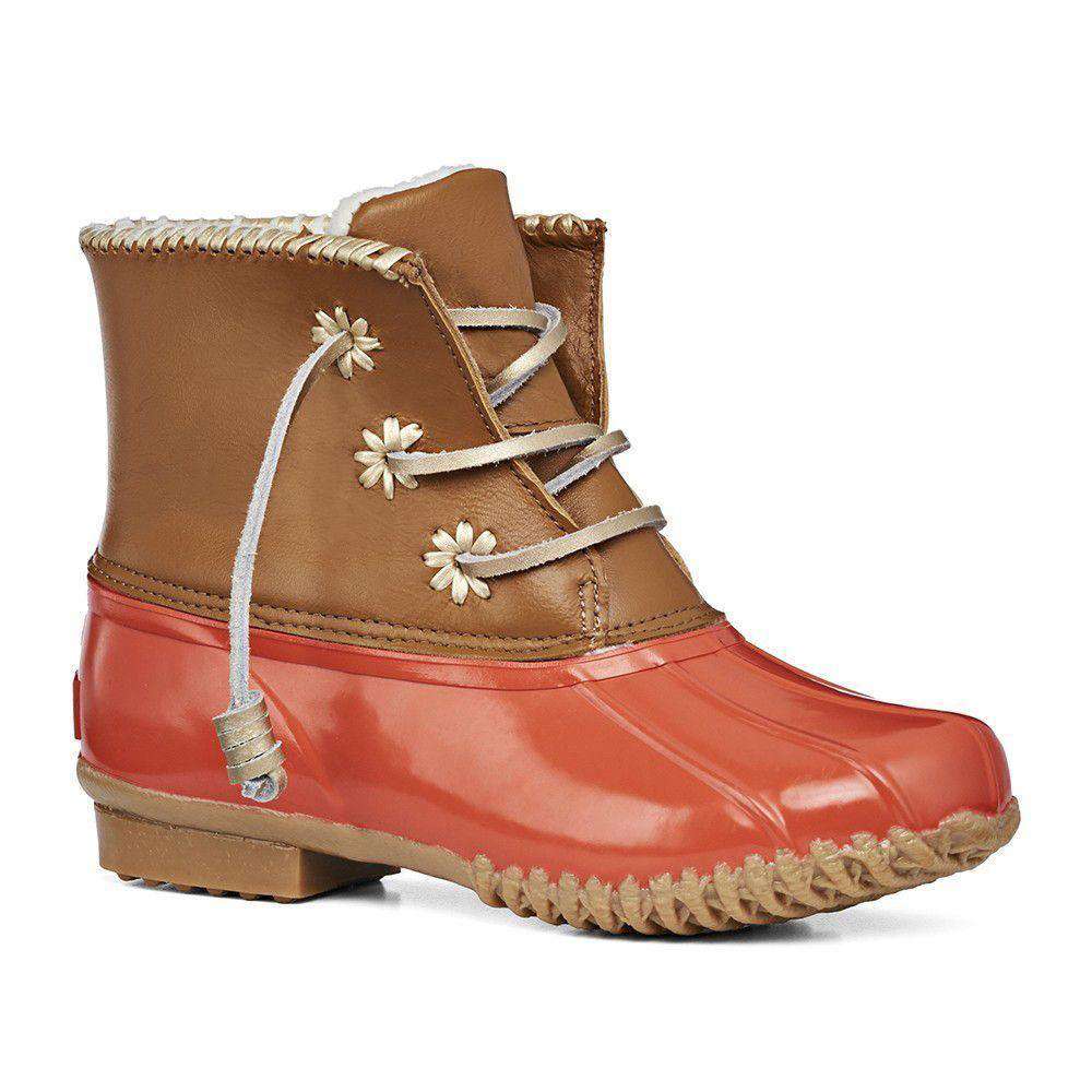 Chloe Classic Duck Boot in Fire Coral by Jack Rogers - Country Club Prep