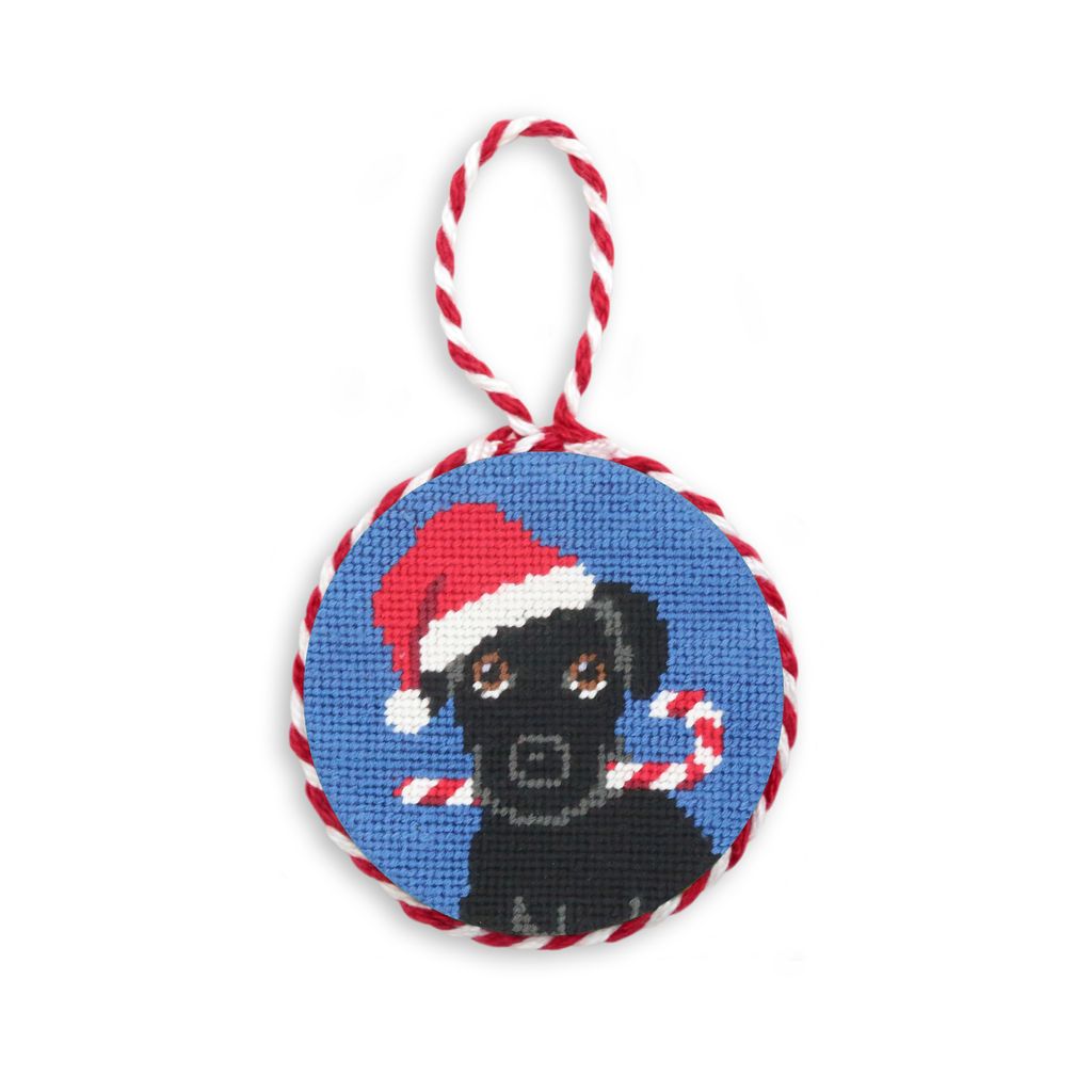 Christmas Black Lab Needlepoint Ornament by Smathers & Branson - Country Club Prep