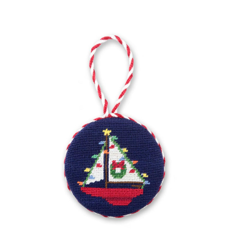 Christmas Sailboat Needlepoint Ornament by Smathers & Branson - Country Club Prep