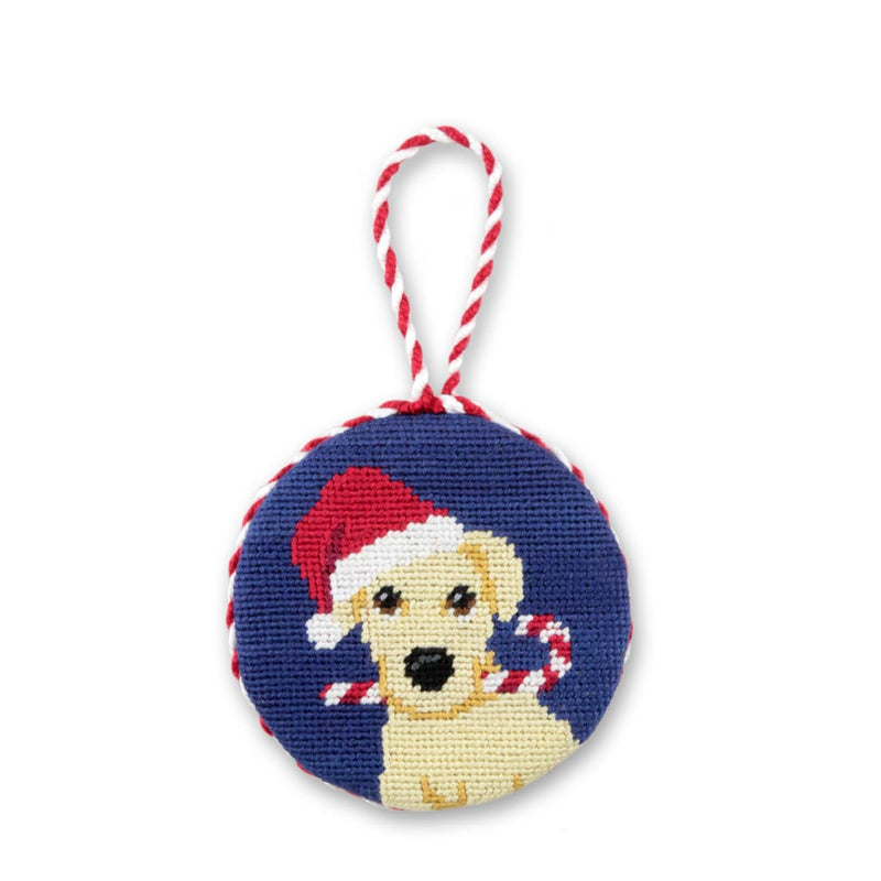 Christmas Yellow Lab Needlepoint Ornament by Smathers & Branson - Country Club Prep