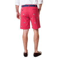 Stretch Twill Cisco Short with Bulldog in Hurricane Red by Castaway Clothing - Country Club Prep