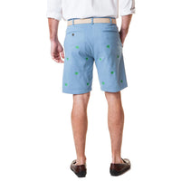 Pot Leaf Stretch Twill Cisco Short in Slate by Castaway Clothing - Country Club Prep