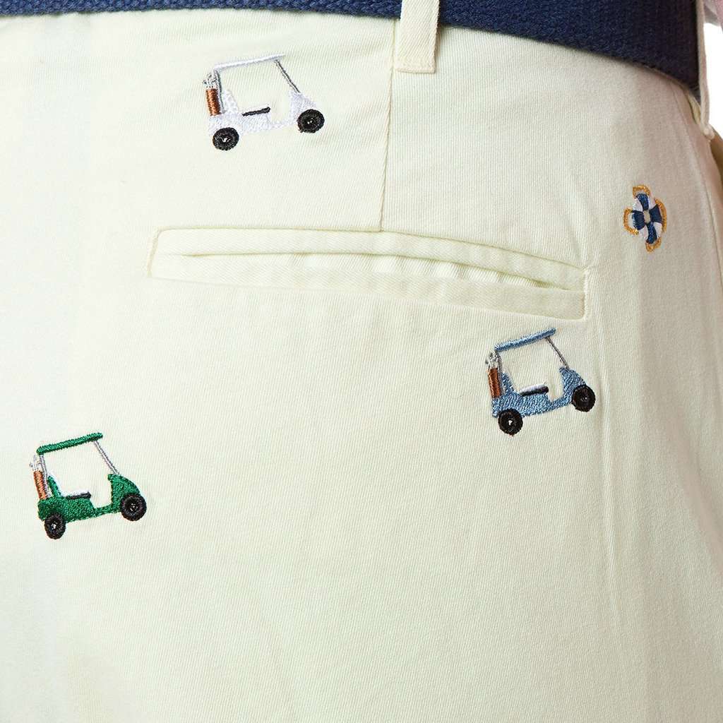 Harbor Pant with Embroidered Golf Carts by Castaway Clothing - Country Club Prep