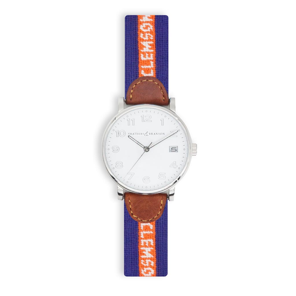 Clemson University Needlepoint Watch by Smathers & Branson - Country Club Prep
