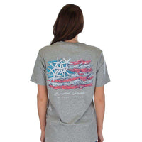 Coastal Pride Short Sleeve Tee in Heather Grey by Lauren James - Country Club Prep