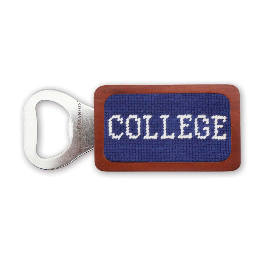 COLLEGE Needlepoint Bottle Opener by Smathers & Branson - Country Club Prep